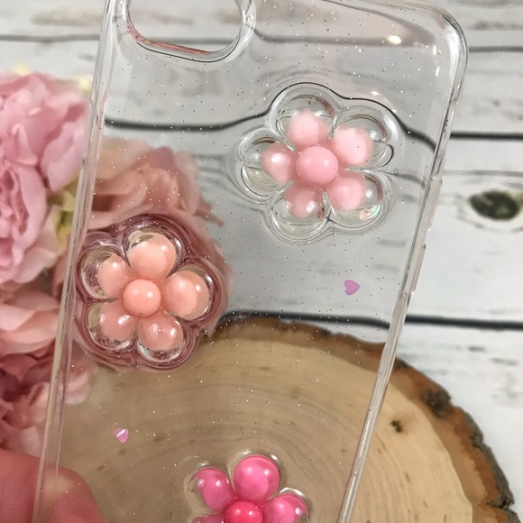 Beautiful Raised Flowers & Glitter iPhone 7/8 Case - Picture 4 of 8